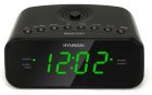 Радиобудильник Hyundai H-RCL221 черный LCD подсв:зеленая часы:цифровые FM радиобудильник hyundai h rcl200 led подсветка часы цифровые am fm