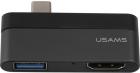 

Переxодник Usams US-SJ462, Type-C mini HUB (USB+HDMI), серый, (SJ462HUB01)