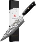 Нож шеф-повара из дамасской стали Keemake 8 Inch Chef Knife, 67 слоев, основа VG10 (10CR15MOV) + 316 сталь HRC60+-2 (T-1), черный