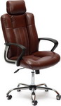 фото Кресло tetchair oxford хром (кож/зам коричневый/коричневый перфорированный 2 tone/2 tone /06)