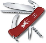 Нож перочинный Victorinox Hunter, 111 мм, 12 функций, с фиксатором лезвия, красный нож victorinox trailmaster 111 мм 12 функций с фиксатором лезвия красный