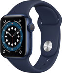 фото Умные часы apple watch series 6 40mm (mg143ru/a) blue aluminium case with deep navy sport band