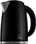 Чайник электрический LEX LX 30021-1, чайник стальной с управлением на ручке (черный)