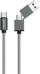 Дата-кабель Pero DC-07 UNIVERSAL 2 in 1 USB-A + PD to Type-C 1m Silver