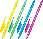 Ручка шариковая Brauberg ''X-333 NEON'', синяя, ВЫГОДНЫЙ КОМПЛЕКТ 50 штук, корпус ассорти, 0.35 мм (880409) ручка шариковая brauberg ice color синяя выгодный комплект 50 штук детали ассорти узел 0 6 мм 880167