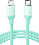 Кабель  Ugreen USB C - Lightning, силиконовая оболочка, 1 м (20308) зеленый кабель usb hoco x53 angel для lightning 2 4 a длина 1 0 м