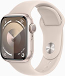 Смарт-часы Apple Watch Series 9, A2978, 41 мм, сияющая звезда, Sport Band, S/M (MR8T3ZP/A)