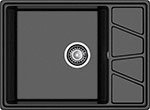 Кухонная мойка GranFest VERTEX 680L, 1-чаша+крыло 680х500 мм, черный (V-680L черный)