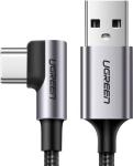 

Кабель Ugreen US284 (70255) Angled 90° USB-C Male to USB2.0 A Male 3A Data Cable. Длина: 3м. Цвет: черный