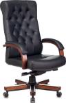 

Кресло руководителя Бюрократ T-9928WALNUT, черный, кожа, крестов. металл/дерево