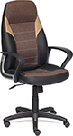 Компьютерное кресло  Tetchair INTER (кож/зам/ткань, черный/коричневый/бронзовый, 36-6/3М7-147/21)