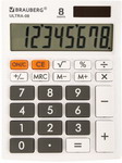 Калькулятор настольный Brauberg ULTRA-08-WT БЕЛЫЙ, 250512 калькулятор настольный brauberg ultra color 12 bklg черно салатовый 250498