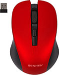 Мышь беспроводная с бесшумным кликом Sonnen V18, USB, 800/1200/1600 dpi, 4 кнопки, красная, 513516 мышь беспроводная sonnen v 111 usb 800 1200 1600 dpi 4 кнопки оптическая красная 513520