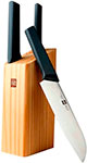 Набор стальных ножей (3 ножа деревянная подставка из сосны)  Huo Hou 4-Piece Kitchen Knife Set Lite (HU0059) черный темляк длинный для ножа с бусиной obereg lite b r