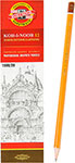 Карандаш чернографитный 2B Koh-I-Noor 1500, комплект 12 штук (880472) карандаш чернографитный koh i noor 1500 8h