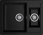 Кухонная мойка GranFest QUADRO 610K, 1.5-чаши 610*500 мм, черный (Q-610K черный) фонтан чаши на заборе 23х17 5х26 см с подсветкой