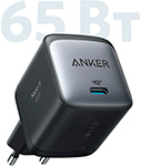 зарядное устройство сетевое anker powerport 3 nano pro a2038 белое gan Зарядное устройство ANKER PowerPort Nano II GaN 65W (A2663) Black/черный