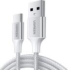 Кабель Ugreen US288 (60133) USB-A 2.0 to USB-C Cable Nickel Plating Aluminum Braid. Длина: 2м. Цвет: серебристый
