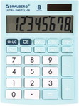 Калькулятор настольный Brauberg ULTRA PASTEL-08-LB ГОЛУБОЙ, 250513 калькулятор настольный brauberg ultra 08 rg оранжевый 250511