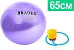 Мяч для фитнеса «ФИТБОЛ-65» Bradex SF 0718 с насосом, фиолетовый тренажер для бёдер и рук bradex тай мастер фиолетовый sf 0338