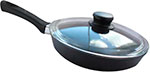 Сковорода Камская посуда б2042 чугунная 220х40 с бакелитовой ручкой со стеклянной крышкой