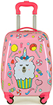 Чемодан  MAGIO Пирожное разноцветный 312 чемодан малый 20 отдел на молнии с расширением наружный карман 2 колеса серо розовый