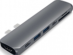 USB-хаб Satechi Aluminum Pro Hub для Macbook Pro (USB-C), серый космос (ST-CMBPM) - фото 1