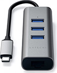 

USB-хаб Satechi Aluminum 3 Port Hub and Ethernet Port, серый космос (ST-TC2N1USB31AM)
