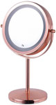 Зеркало двустороннее Hasten x7 увеличением и LED подсветкой HAS1813 (цвет-red gold, LED подсветка 3 уровня) зеркало настольное 17 см двустороннее на ножке металл круглое fantastic