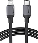 Кабель  Ugreen USB C - Lightning, силиконовая оболочка, 1 м (20304) черный кабель usb hoco x53 angel для lightning 2 4 a длина 1 0 м