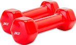 Набор гантелей обрезиненных Bradex по 3 кг, красные, 2 штуки грипсы велосипедные velo vlg 852 резина 130 мм красные velo vlg 852 red