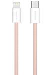 Кабель Solove Type-C/Lightning, 100 см, 20W, PD, 3А, высокопрочная ABS+ оплетка, DW6 (RUS) розовый