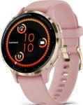 Часы Garmin VENU 3S, SOFT GOLD SS BEZEL W/ DUST ROSE CASE AND SILICONE BAND
