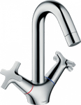 фото Смеситель для раковины hansgrohe logis classic 147 мм поворотный со сливным гарн. 5 л/мин 71 270 000