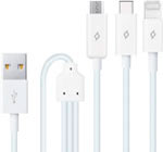 фото Кабель ttec usb-a - micro usb type-c lightning 120 см trio быстрая зарядка белый полимер 2dk7521