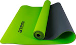 Коврик для йоги и фитнеса Atemi AYM0321 TPE 173х61х04 см серо-зеленый ролик массажный atemi amr01gn 33x14см eva зеленый