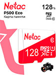 Карта памяти microSD Netac P500 ECO, 128 GB (NT02P500ECO-128G-S) карта памяти 128gb netac microsd p500 eco uhs i class 10 nt02p500eco 128g r с переходником под sd