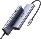 

Конвертер Ugreen CM498, USB-C to 2 х USB 3.0+2 х USB-C+HDMI+RJ45+SD TF+PD port Converter, серый (15375)