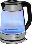 Чайник электрический Vitek VT-7017, 1.8 л, 2200 Вт, прозрачный, стекло