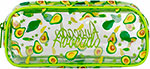 Пенал-косметичка Brauberg LUCENT на молнии, прозрачный, ''Avocado'', 21х5х9 см, 270054 пенал косметичка brauberg для учеников начальной школы пираты 20х7х7 см 223273
