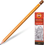 Карандаш чернографитный 5B Koh-I-Noor 1500, комплект 12 штук (880475) карандаш чернографитный koh i noor 1500 8h