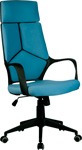 фото Кресло riva chair 8989 чёрный пластик/синяя ткань (287)