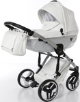 

Коляска детская 2 в 1 Junama MIRROR SATIN JDMS-04 (белый/короб и рама матовое серебро)