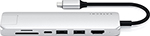 USB-C адаптер Satechi Type-C Slim Multiport with Ethernet Adapter, серебристый (ST-UCSMA3S)