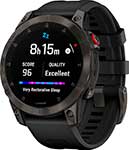Спортивные часы Garmin Epix (Gen 2) BlackCarbone Gray DLC Ti, w/Silicone, BandEMEA (010-02582-11)