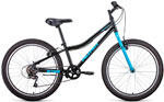 фото Велосипед altair mtb ht 24 1.0 (24'' 6 ск. рост 12'') 2020-2021 черный/голубой rbkt11n46002