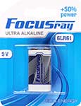 Батарейка FOCUSray ULTRA ALKALINE 6LR61/BL1 1/12/144 батарейка ergolux 9v 6lr61 6f22 zinc carbon солевая 9 в спайка 12443