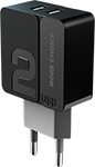 Сетевое ЗУ MoreChoice 2USB 2.4A для Type-C NC46a 1м (Black Grey)