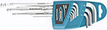 Набор ключей имбусовых Gross HEX, 1, 5-10 мм, S2, 9 шт., экстра-длин с шаром, сатинированные 16404