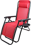 Кресло-шезлонг складное Ecos CHO-137-14 Люкс 993160 с подставкой красное - фото 1